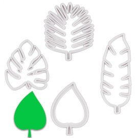 4 pcs Cookie Cutters, Tropical Leaf Cookie Leaf Mini Cutters Fondant for DIY Decorative Baking Tools