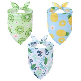 SCIROKKO Dog Bandanas 3 Pack - Cute Fruit Dog Scarf Bibs Outfit, Costume for Dogs Boy Girl, Holiday Neckerchief Accessories for Small Medium Large Pet Cats, Summer, 24.4" x 18" x 18"