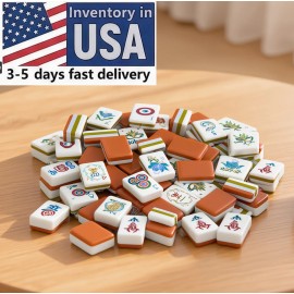 Sierra and Red Mahjong  Acrylic Mahjong Tiles 4-layer Engraved American Mahjong Tiles RTS WonderfulColor: Sierra / Dark Orange