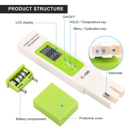 Yosoo Health Gear Water Quality Tester, 5 in 1 Professional Salinity EC TDS Meter Temperature Meter, Digital TDS Tester Water Quality Monitor Tester with Backlight LCD Display, Multiparameter Meters