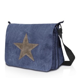 Glamexx24 Bag Handbags Shoulder Bag with Star Pattern Carry Bag Laptop Bag Messenger Bag Men for Work Leisure or School, darkblue