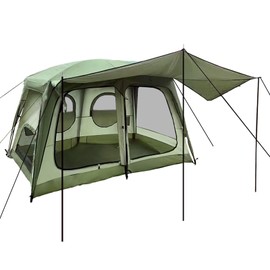 4-6 Person Camping Tent Waterproof, Ventilated Cabin Tents for Camping with Double Door, Easy Setup Large Family Tent with Rainfly, Storage Bag, Big Camp Tents for Outdoor Camping, Picnic, Hiking