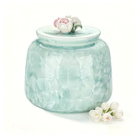 Kagrec Ceramic Small Urn for Human Ashes Keepsake for Men Women Pet Handmade Cremation Urn for Ash for Memorial Funeral