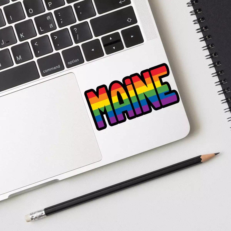 RetroPlanet Maine Rainbow Die Cut Vinyl Sticker