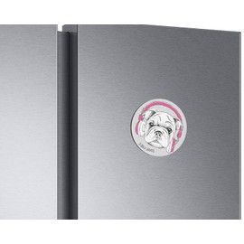 Unbranded Shar Pei Dog Headphones Music Animal | 4'' X 4'' Round Decorative Magnet