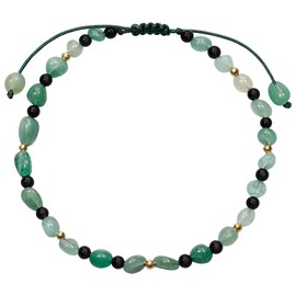 Jewever Natural Gemstones Healing Crystals Anklet Stones Ankle Bracelets for Women Reiki Worry Stone Yoga Meditation Balance Summer Beach Foot Jewelry (Aventurine)