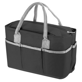 PATIKIL Lunch Box for Women/Men, Insulated Lunch Bag Leakproof Tote Bag with Pocket Reusable Lunch Container for Work Picnic Outdoor 11.8"x5.1"x7.9", Black