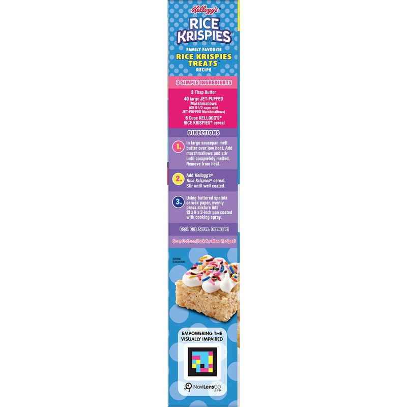 Kellogg's Rice Krispies Cold Breakfast Cereal, 8 Vitamins and Minerals,