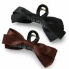 Hair Claw Clips with Satin Bows, Set of 2, Brown