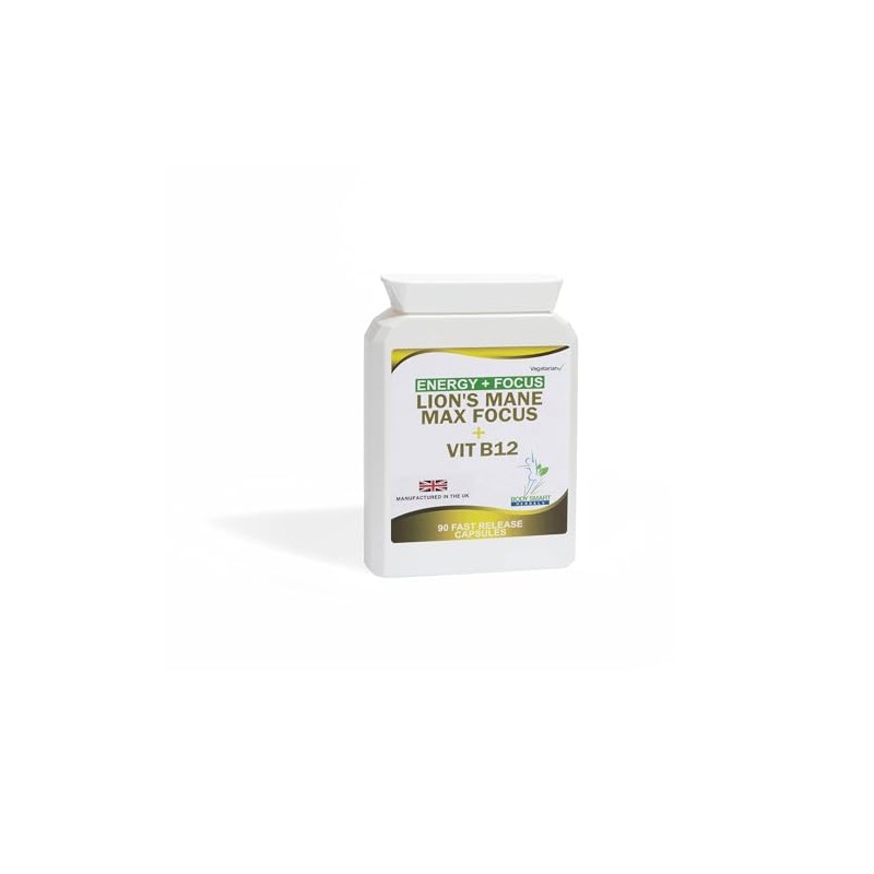 Lion's Mane Mushroom 18000mg with Vitamin B12 Supplement, 90 Vegetarian