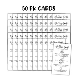 Wickless Candle Safety and Care Instruction Cards 50pk 2x3.5” for Warmers Flameless Client How to Use Scent Labels Tags Stickers for Bags Homemade Dried Herbs