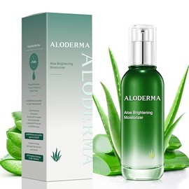 Aloderma- Hidratante facial iluminador con 75% de aloe vera orgánico: loción facial de aloe natural para nutrir y
