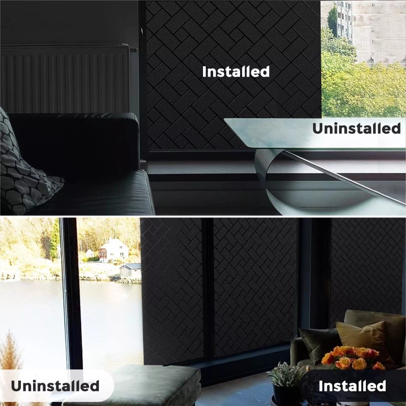 Coavas Total Blackout Window Film 100% Light Sun Blocking Window