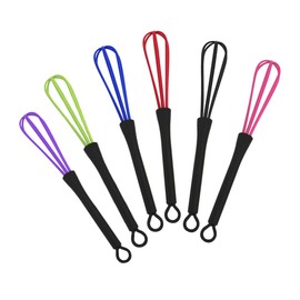 Mikinona 6PCS Hair Dye Stirrer Cream Mixer Whisk for Salon Hairdressing Includes Pink Black Red Green for Easy Mixing and Application