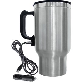Brentwood Travel Mug 12 Volt Heated, 16 oz, Stainless Steel