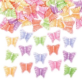 Baker Ross FE303 Butterfly Kids Craft Beads - Pack of 400, Multi Coloured Embellishments for Children's Jewellery Making, Arts Crafts and Crafting Activities