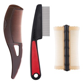 TELAIN 3-piece Comb with Hollow Teeth, Detox Comb, Energy Massage Comb, Dandruff and Lice Comb, Multifunctional Hairbrush Comb for Women, Men & Children