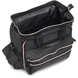 Nurse Mates Ultimate Nursing Bag | Multiple Compartments | Interior Laptop Compartment | Durable Zippers | Charcoal Rose