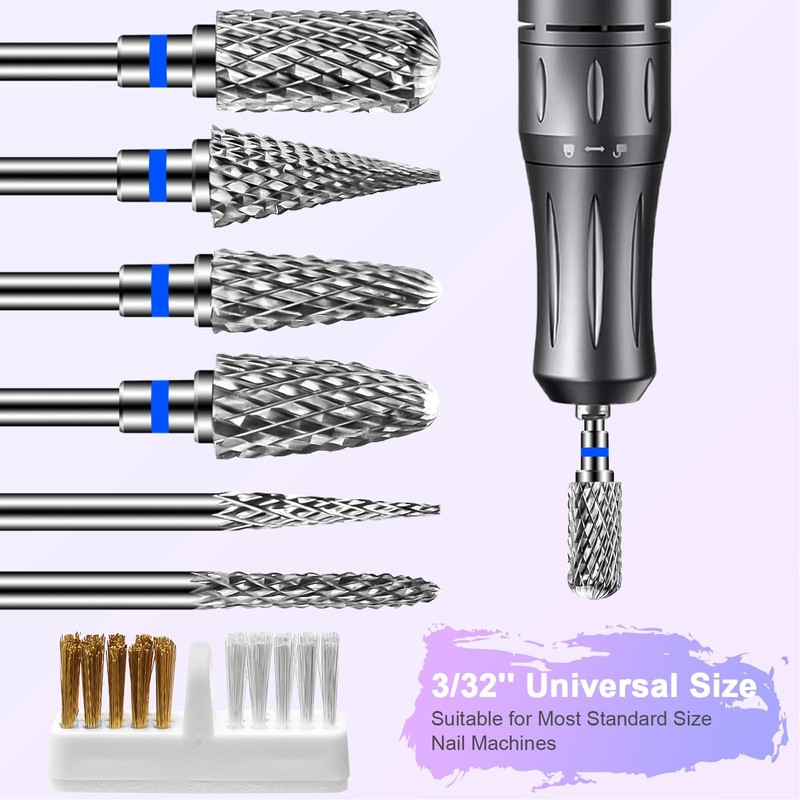 CGBE Nail Cutter Bits, 6 Piece Nail Cutter Tips Grinding