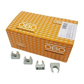 OBO 100 x Bettermann M20 Quick Clamps | Clamp | Pipe Clamp | Linable | Light Grey | 20 mm | Pack of 100