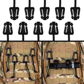 IronSeals 10 Pack Tactical Gear Clip Backpack Webbing Attachments for 1 inch Molle Webbing