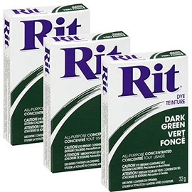 RIT All Purpose Powder Dye - Dark Green - 31.9g (1 1/8 oz) - 3 Pack