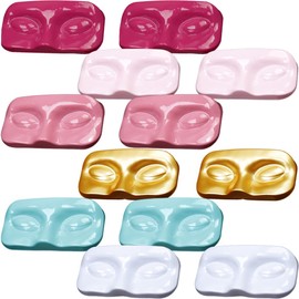 Mobestech 12Pcs Empty Eyelash Trays Holder Plastic False Eyelash Storage Cases Fake Eyelash Packaging Boxes Face Shape Lash Container Holder Eyelash Storage Trays