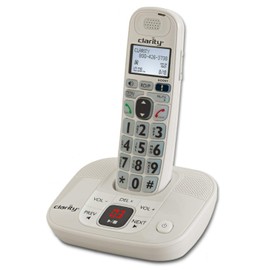 Clarity 53714 Dect 6.0 Teléfono inalámbrico Amplificado con Sistema de Respuesta Digital VoIP teléfono y Dispositivo, Blanco, D714