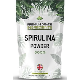 Pure Spirulina Powder 500g - Superfood Powder for Energy, Immunity, & Detox | 100% Natural Spirulina | Premium Grade Ingredients | Pouch with Scoop - 500 Grams