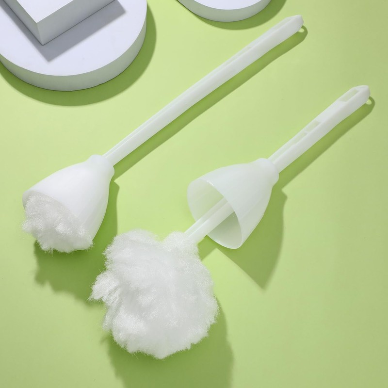 Tofficu 5Pcs Soft Toilet Bowl Brush, White, Polypropylene