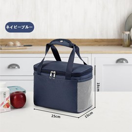 CXINCFBFUSH Folding Thermal Cooler Bag Large Capacity Tote Lunch Bag Aluminum Foil Thick Cosmetic Waterproof Lunch Box Bag Suitable for OL Students Outdoor Camping Travel (Navy Blue)