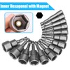 14-Piece Socket Wrench Set, 6-19 mm Magnetic Socket Set, Hex
