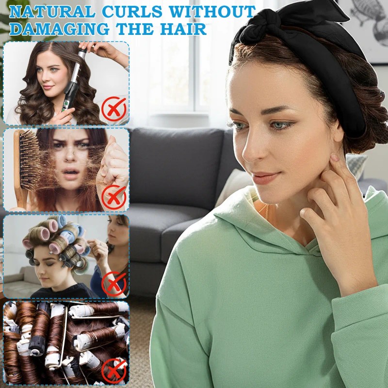 Kit 9pzs Curly Ondas En Cabello Rizos Sin Calor Tubo