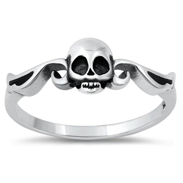 CloseoutWarehouse 925 Sterling Silver Angel Skull Ring Size 6