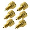 figatia 6Pcs Professional Solid Brass External Tire Bore Valve Reducer