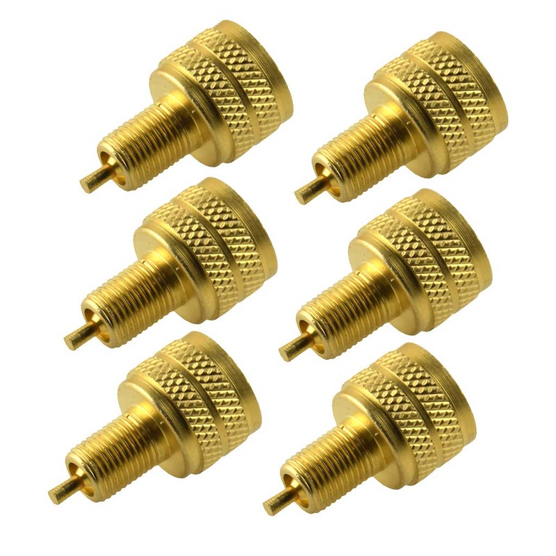 figatia 6Pcs Professional Solid Brass External Tire Bore Valve Reducer