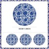 12 Pcs Chinoiserie Paper Lantern Set Blue and White Porcelain
