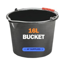 AP Supplies 16L Black Bucket - versatile and durable container suitable for a wide range of household, gardening, and industrial applications.