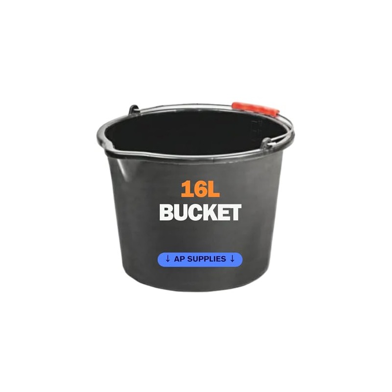 AP Supplies 16L Black Bucket - versatile and durable container