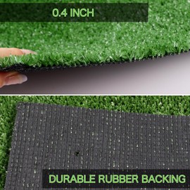 AYOHA Artificial Grass Turf 3FTx20FT, Fake Faux Grass Turf with Drainage Holes, 10MM Synthetic Grass Mat for Patio Backyard Garden Lawn Landscape Balcony Decor, Available Custom Sizes