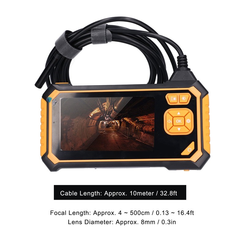 Industrial Endoscope Camera HD 1080P Waterproof Borescope Single Lens 4.3in