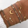 Jovono Boho Layered Star and Moon Bracelets Gold Beaded Bracelet