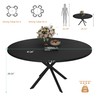 47.24" Round Dining Table, Modern Dining Room Table for 4-6