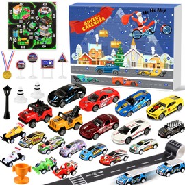 Humairc Cars Advent Calendar Boy Kids 2023, 24 Racing Cars with Road Map - 24 Christmas Countdown Days to Holiday, Xmas Surprise Gift Children Christmas Calendar for Son Grandson Children