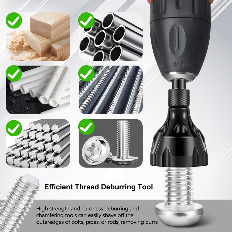 Thatyro 2 Pack Black Zinc Alloy Deburring External Chamfer Tool,