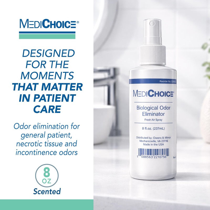 MediChoice Biological Odor Eliminator, Scented, Pump Spray, 8 Oz, 1314OE8120