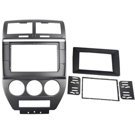 DKMUS Radio Stereo Bezel for Jeep Compass 2007-2010 Dash Installation Mount Trim Kit Fits 10.1" and 2 Din
