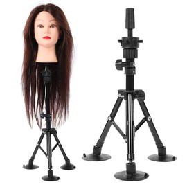 Soporte para Cabeza de Peluca, Trípode para maniquí, Peluquero, Soporte con Forma de Cabeza Falsa, Color Negro