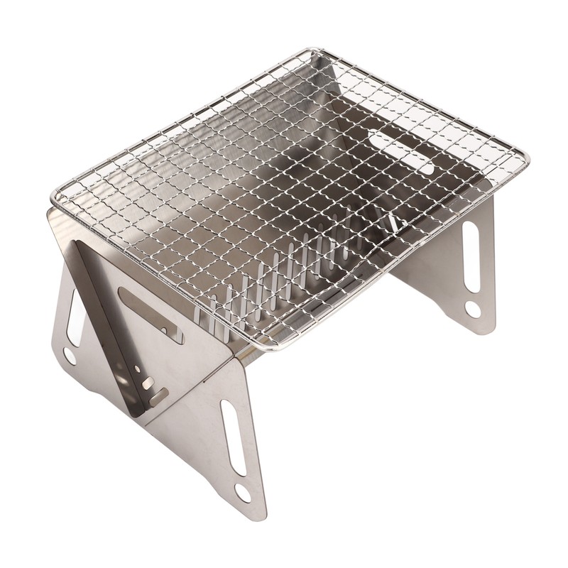 Folding BBQ Grill Heat Resistant Stainless Steel Collapsible Charcoal Grill