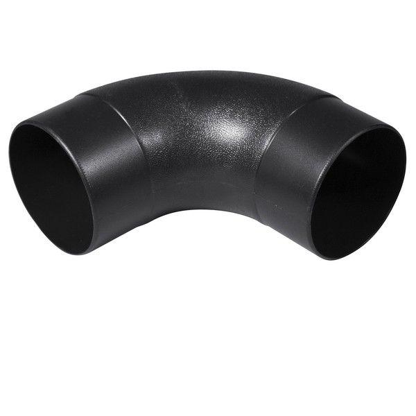 POWERTEC 70105 4" Elbow Dust Hose Connector, Black, 4", 90 Degree Elbow